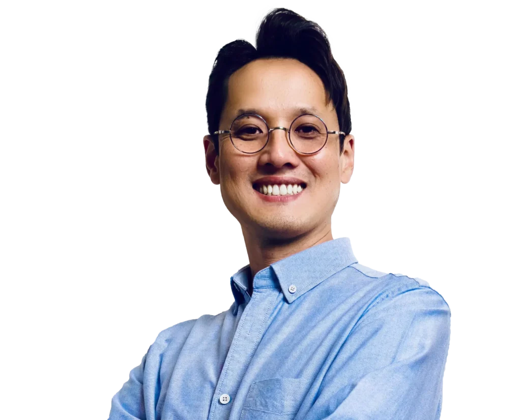 Contact page hero banner featuring Linc of Maketingo, a freelance digital marketer helping businesses achieve global growth.